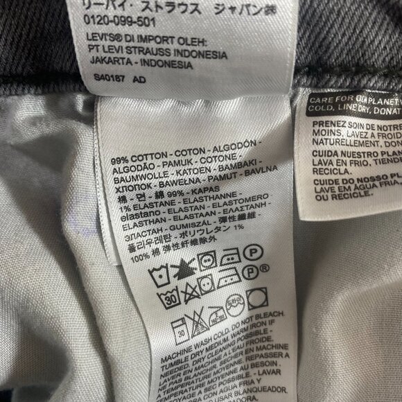 Levi's Ribcage Straight Ankle Jeans Women Size 22W Gray Denim Stretch Slim Capri - Picture 14 of 15